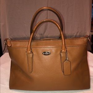Coach tan leather satchel bag. Excellent bag!